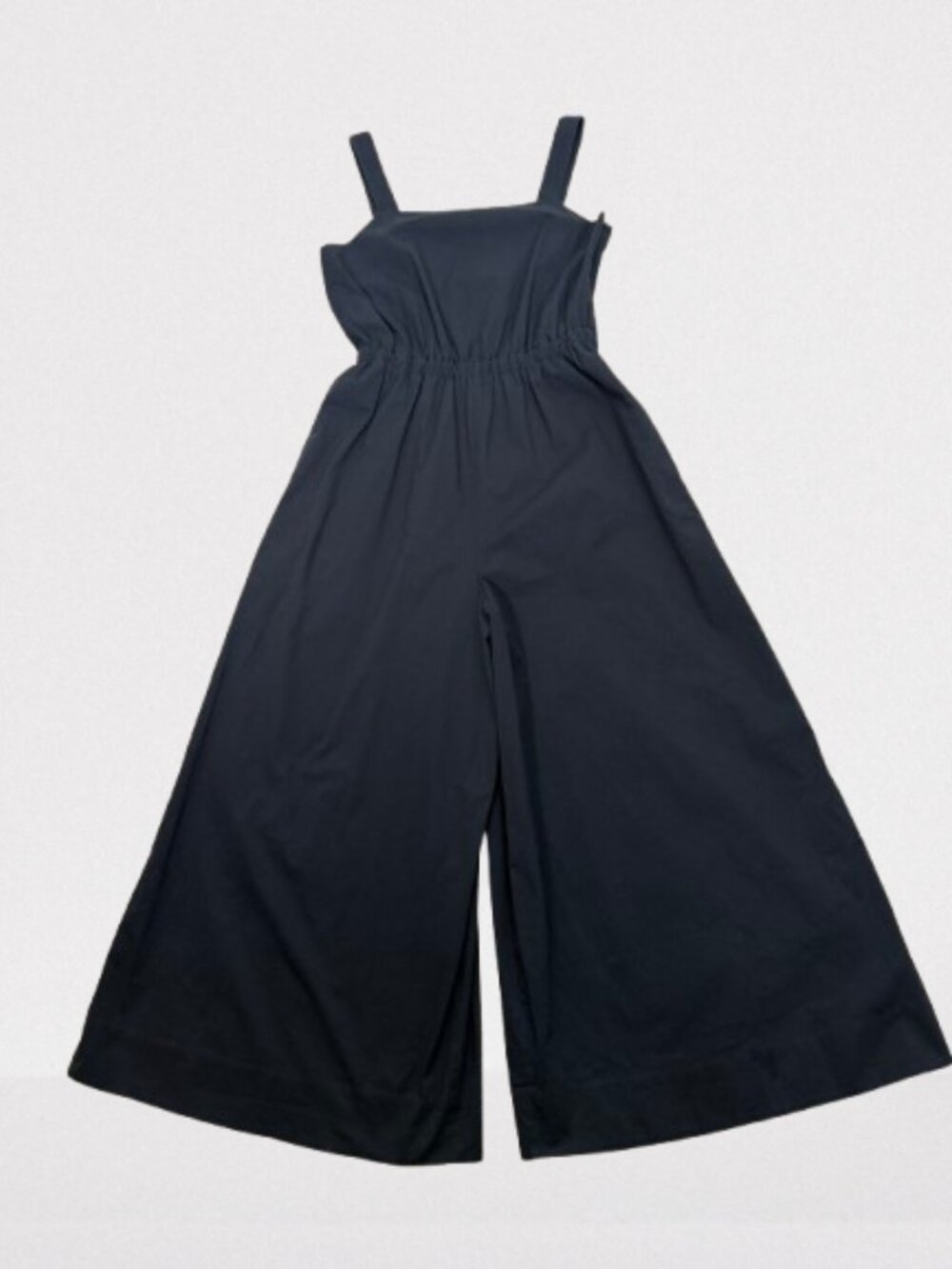 COS Cotton Poplin Wide-Leg Square-Neck Jumpsuit Size 6 Black - Picture 5 of 11